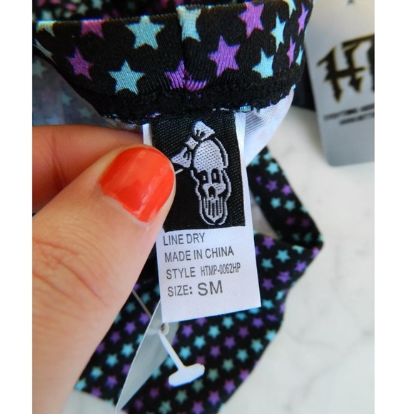 NWT Hot Topic Star Print Bra Panty Set 34B Small - Picture 5 of 6